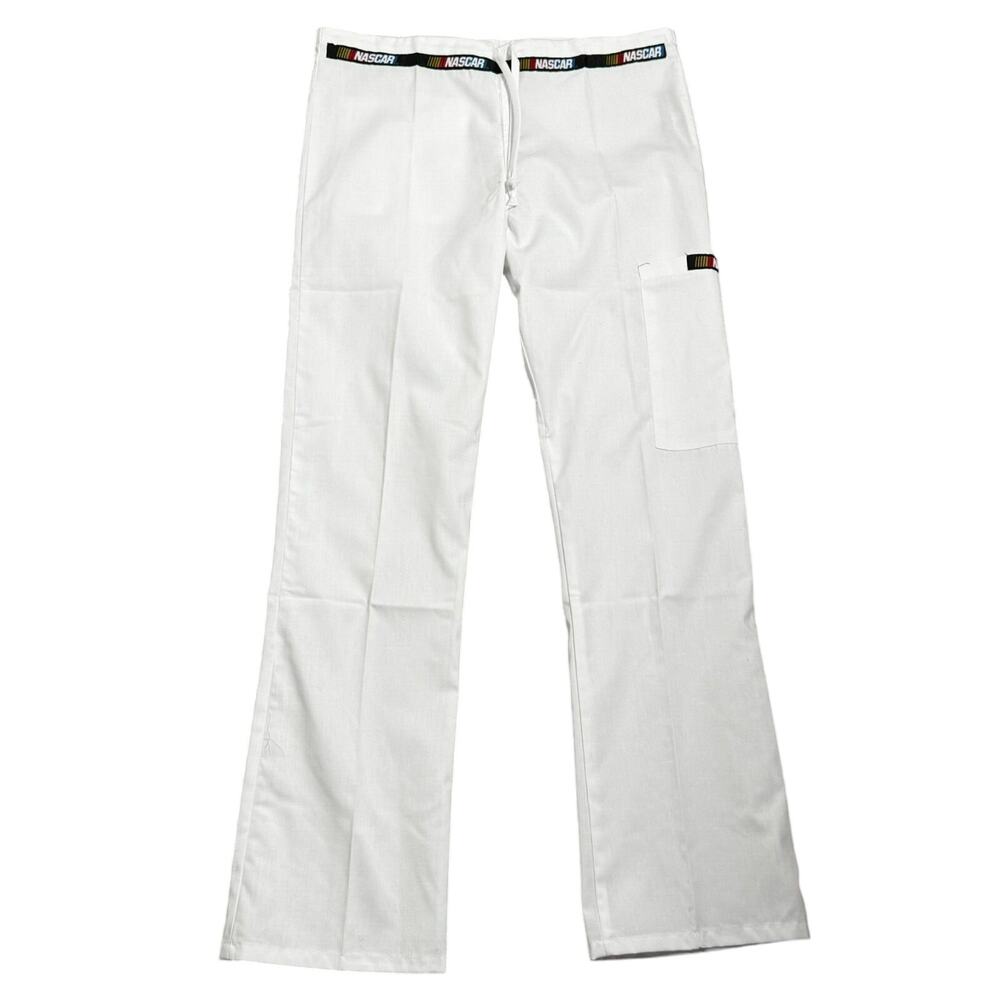 NASCAR NWT Women's XS White Drawstring Licensed Pit Crew‎ Racing Pants Pockets